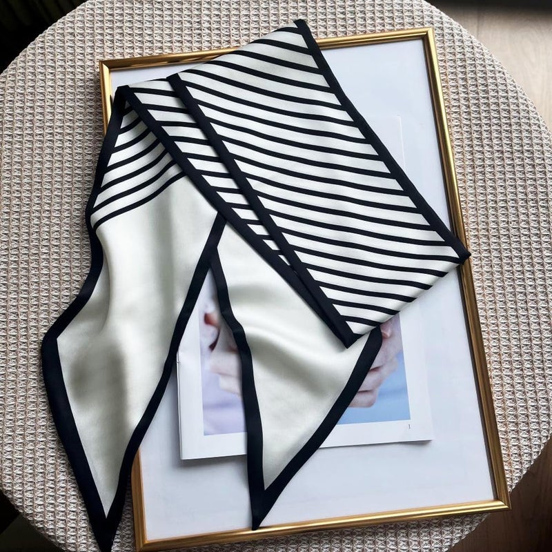 FONYVE Silk Head Scarf for Hair Fashion Headwrap for Women Lightweight Neck Tie - Image 4